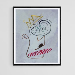 Arte de cara abstracta, Impresión de arte moderno, Arte abstracto, Arte digital, Arte de pared imprimible, Arte de cara de rey, Póster de arte abstracto, Descarga instantánea