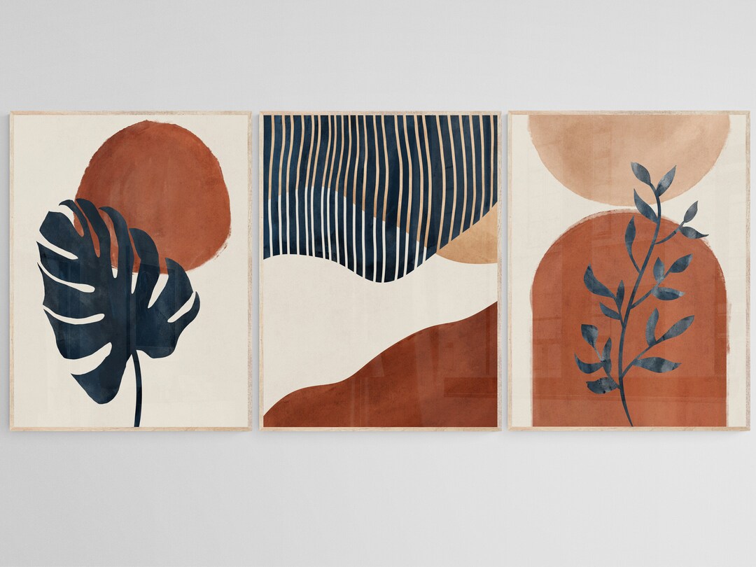 Boho Decor Living Room Gallery Wall Set of 3 Downloadable Art Prints ...