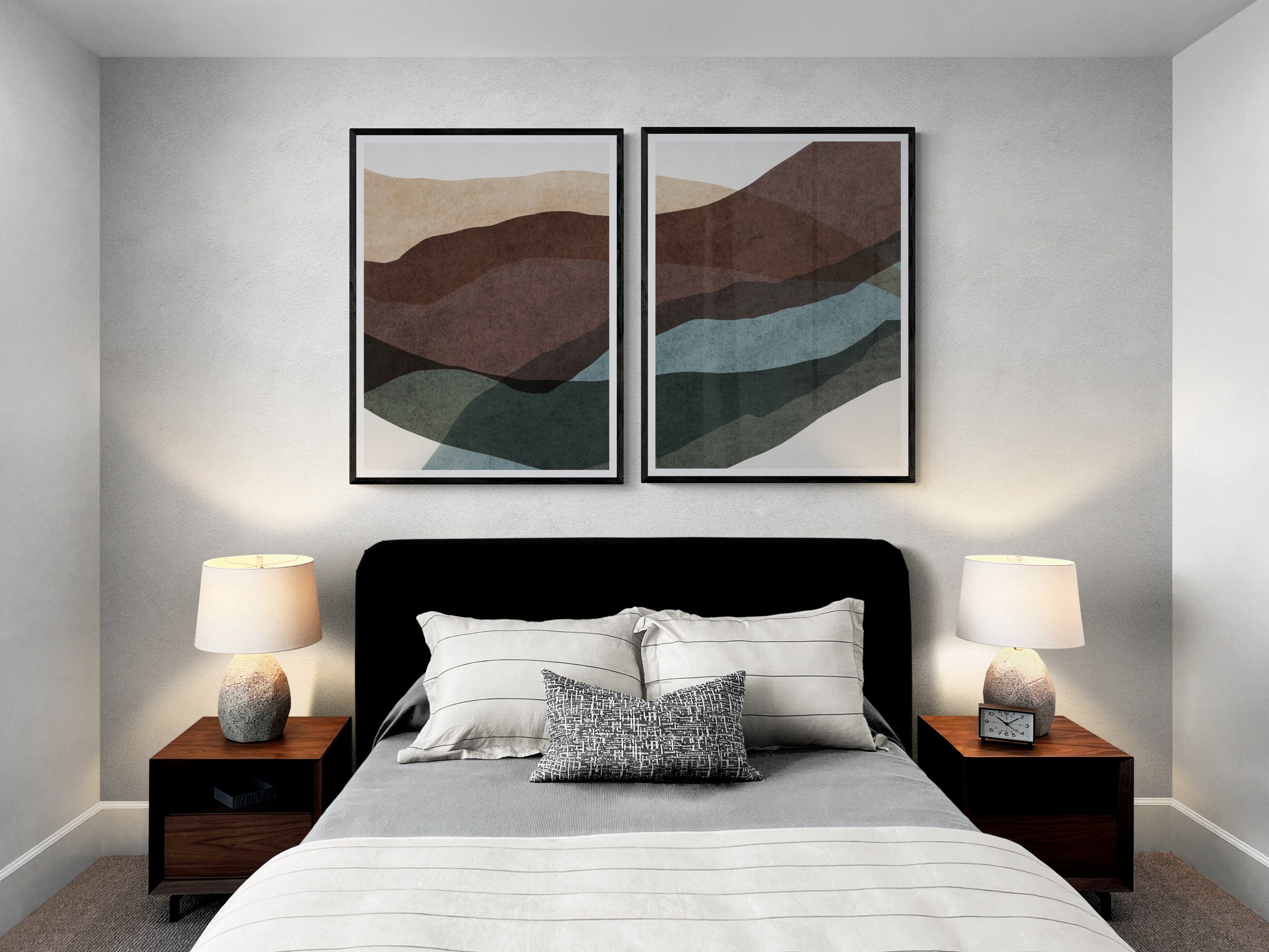 Printable Wall Art, Set of 2 Prints, Abstract Wall Art, Minimalist ...