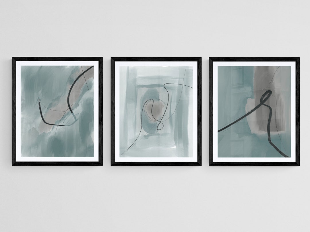 Modern Simple Neutral Gallery Wall Art, Set of 3 Pastel Prints, Simple ...