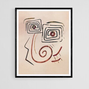 Abstract Face Art Print, Abstract Portrait, Digital Abstract Painting, Figure Art, Neutral Modern Abstract Art, Digital Download Wall Art