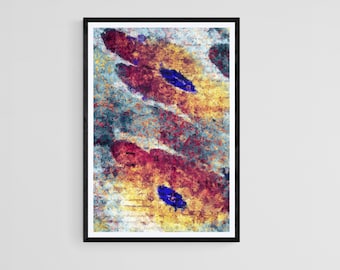 Modern Abstract Floral Art Print, Printable Wall Art, Botanical Colorful Flower Art Painting, Pop of Color Art Print, Digital Download