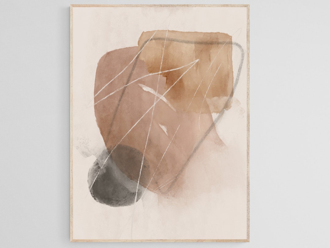 Modern Neutral Wall Art Print, Abstract Nordic Wall Art, Minimalist ...