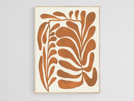 Terracotta Wall Art, Boho Botanical Print, Printable Wall Art, Rusty Digital Print, Burnt Orange Home Decor, Abstract Printable Wall Art