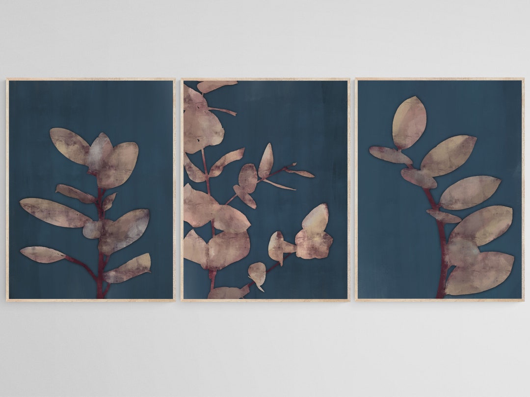 Set of 3 Abstract Botanical Prints, Home Decor Modern, Printable Wall ...