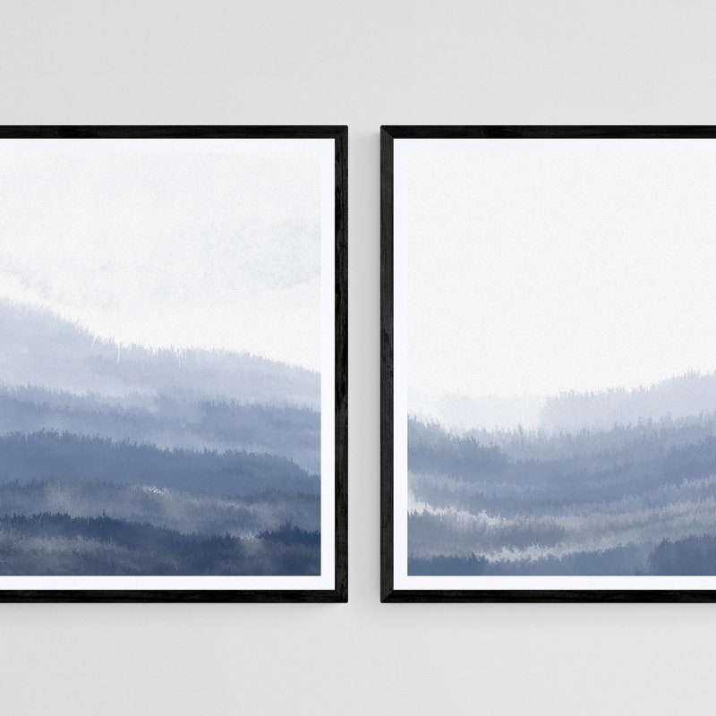 Blue Gray Wall Art Etsy