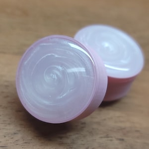White and Pink Plugs Gauges Earrings