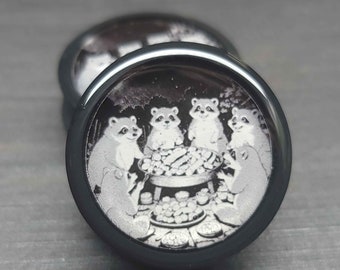 Araiguma No Bābekyū - Manga Plugs Gauges Earrings (Pair)
