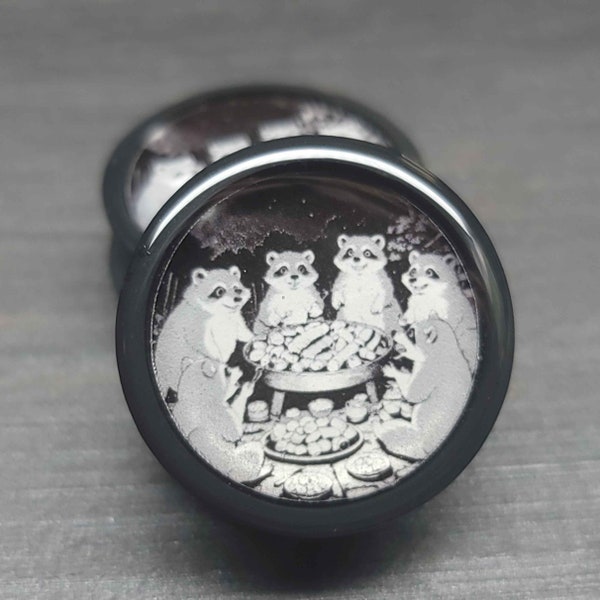 Araiguma No Bābekyū - Manga Plugs Gauges Earrings (Pair)