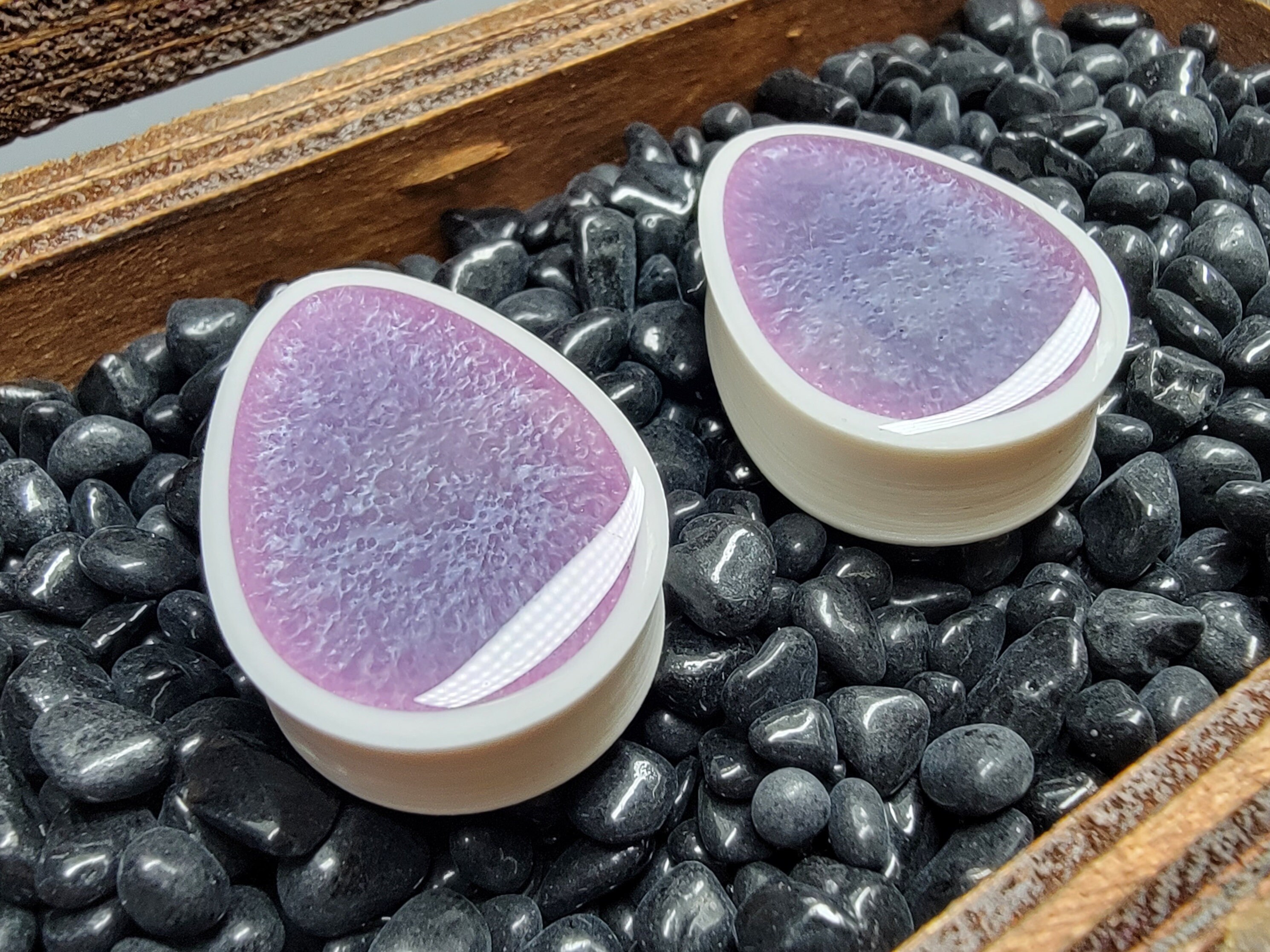 Purple Sunburst Teardrop Gauges Plug Earrings Etsy