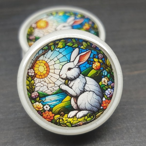 White Rabbit - Plugs Gauges Earrings (Pair)