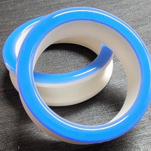 Blue & White "Ultralite" Tunnels - Plugs Gauges Earrings (Pair)