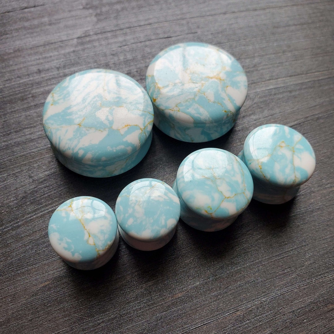 ZS Tiger Eye Natural Stone Brown Ear Plugs Single Flare Ear Gauges Expander With O-Ring Body Piercing (Gauge=0g(8mm