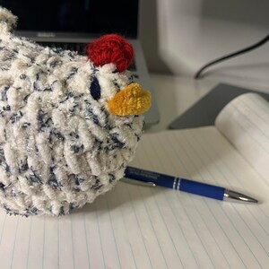 White/Black Yarn Crochet Chicken Amigurumi Plush Handmade stuffed animal