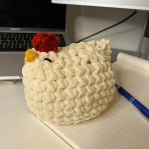 White Yarn Crochet Chicken Amigurumi Plush Handmade stuffed animal