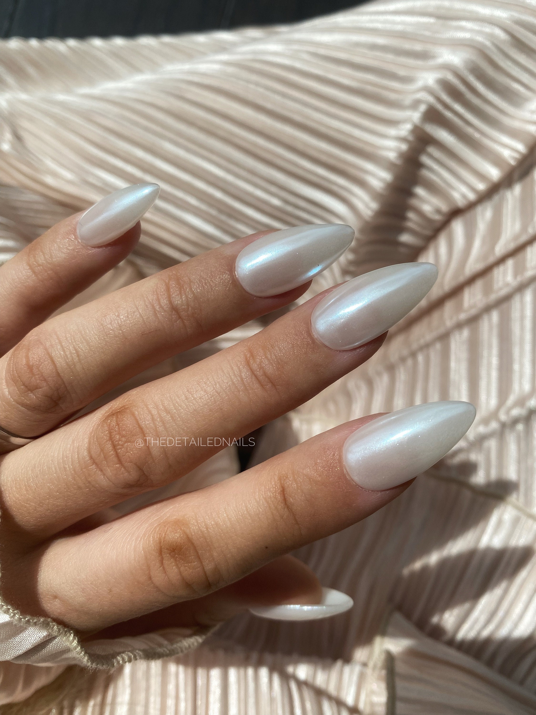 mia :) on Instagram: pearl nails 🤍 finally did the hailey bieber