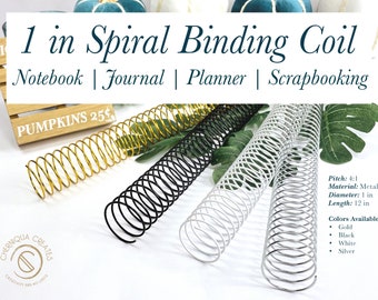 Spiral Binding Coil | 1 inch | Metal | Gold/Silver/White/Black | Binding Supply