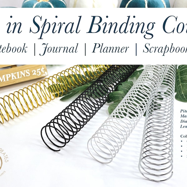 Spiral Binding Coil | 1 inch | Metal | Gold/Silver/White/Black | Binding Supply