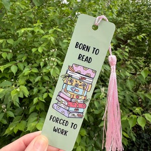 Metal Born to Read Forced to Work Bookmark