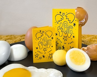 Egg Hall of Fame Zine | Self-Published Mini Magazine | digital illustration handmade funny yellow yoke independent