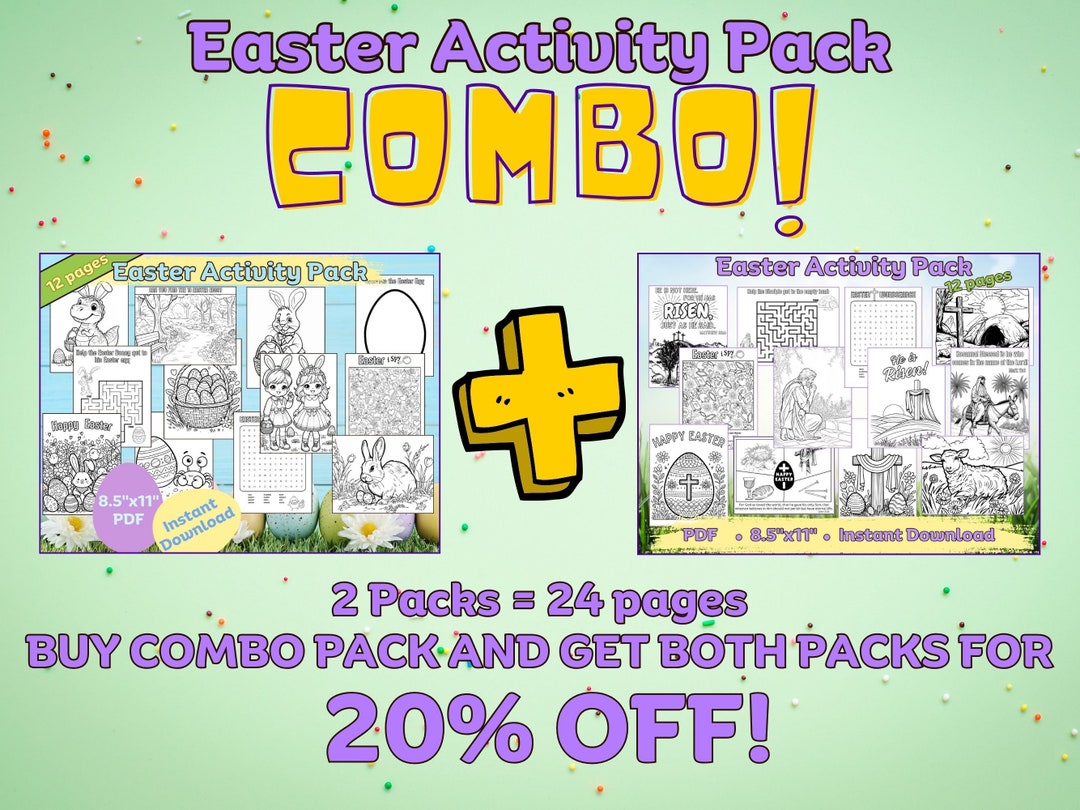 Easter Coloring and Activity Pack COMBO - Etsy