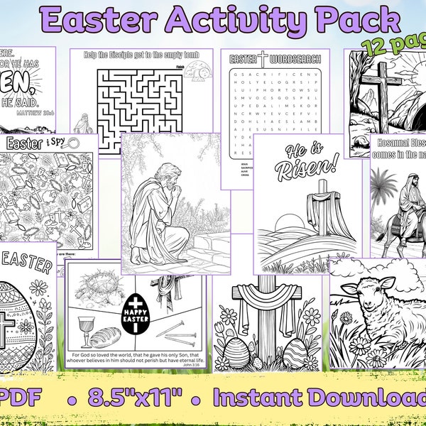 Christian Easter Coloring and Activity Pack