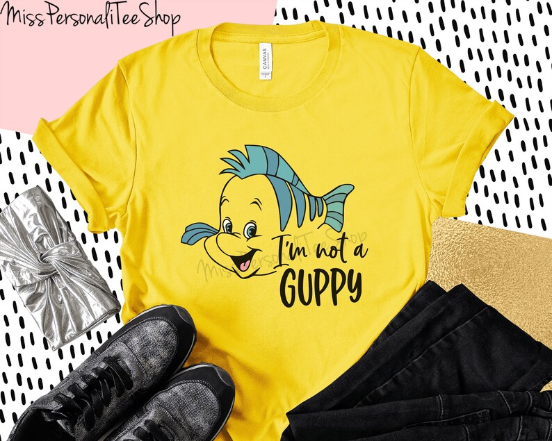 I'm Not a Guppy Flounder Shirt the Little Mermaid Tshirt Etsy