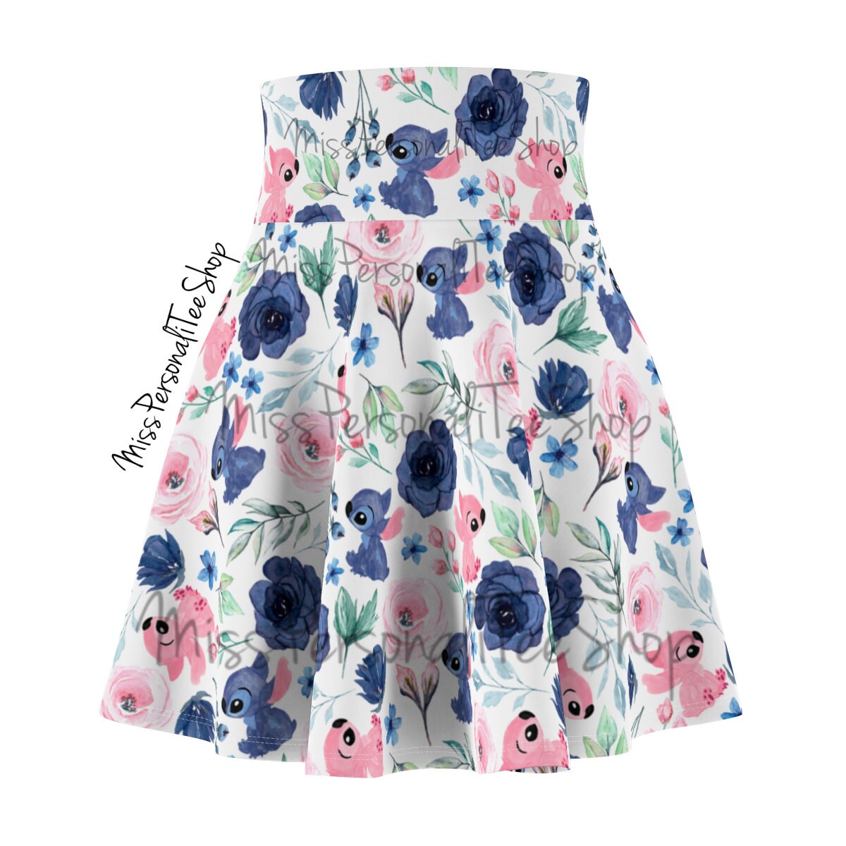 Stitch and Angel Floral Skater Skirt