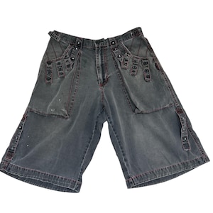 Vintage JNCO JEANS Shorts With Embroidered Flame Crown - Etsy