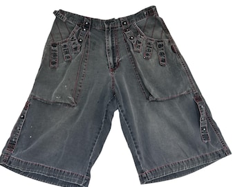 パンツ 00s TRIPP MAN nyc bondage shorts Vintage Tripp NYC Shorts Adult Mens L Bondage Cargo Studded Goth
