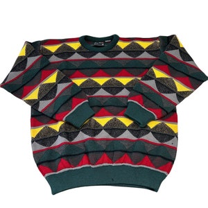 Suéter vintage de lana multicolor de COOGI Australia, década de 1990