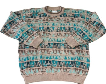 オーストラリア製 coogi 3D crew neck knit 80s 90s Vintage 1990s Coogi Australia 3D Cable Knit Crewneck Sweater
