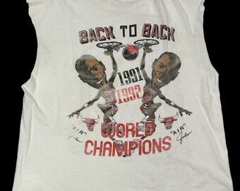 Camiseta de tirantes vintage de los Chicago Bulls de 1991-1992, campeón del mundo Michael Jordan