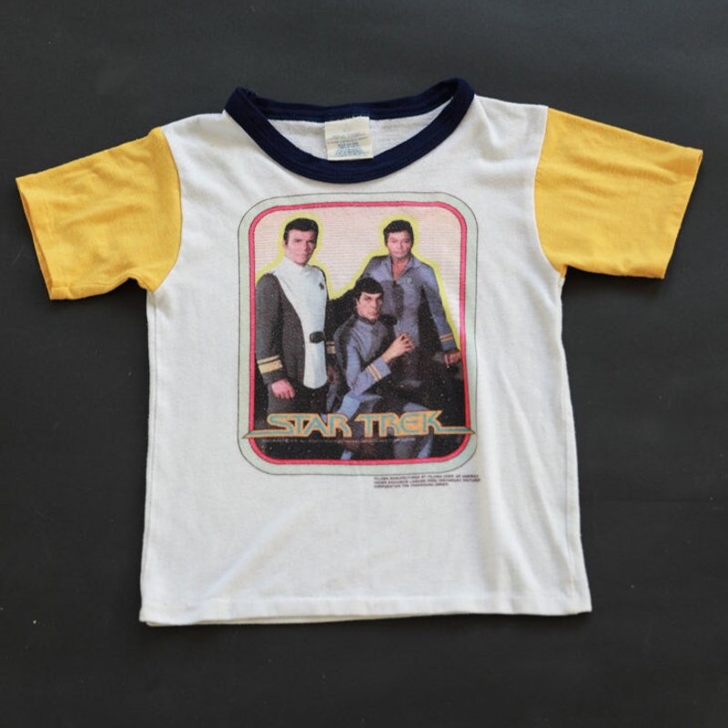 T-shirt Bambini E Ragazzi Style3 Trek Astronave, Stampata, In Puro Cotone Premium, Girocollo, Vestibilità Regolare, Colore Bianco