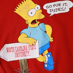 1990 Bart Simpson North Carolina State Crewneck - Etsy