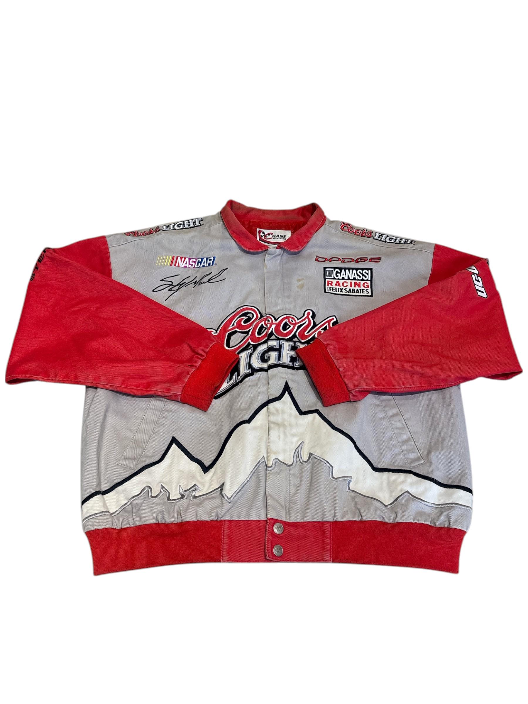 90s Chase Authentic製 NASCARレーシングジャケット 白 Vintage Chase Authentics Coors Light NASCAR Jacket - Etsy