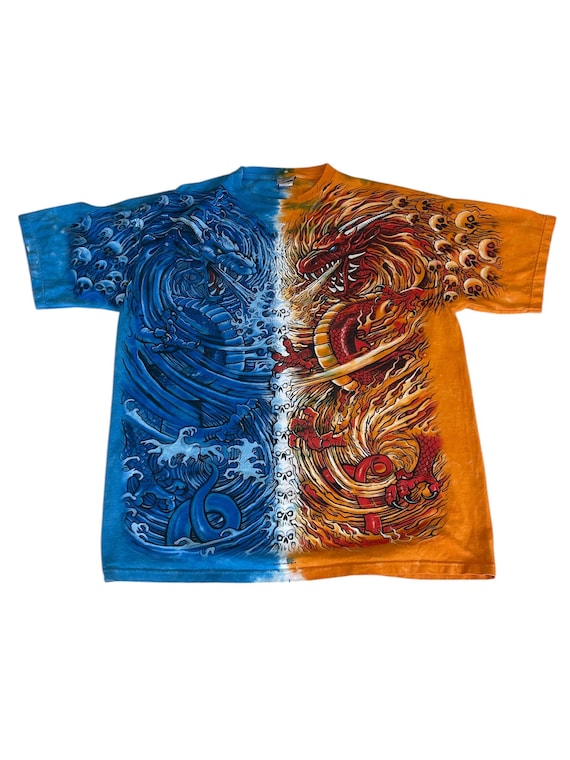 Vintage 2002 Liquid Blue Japanese Double Dragon T-shirt - Etsy