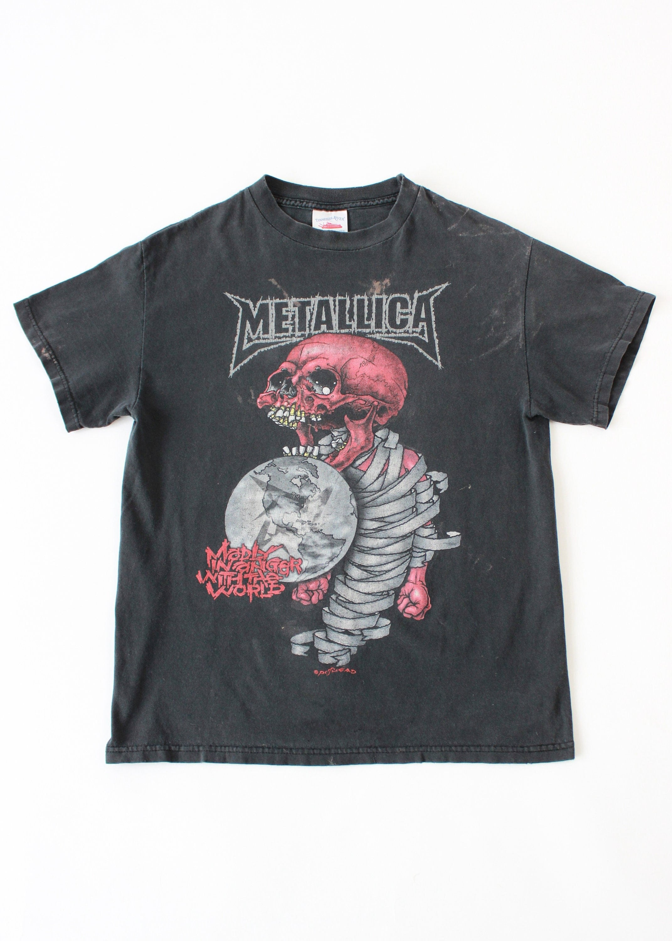 メタリカ2004ツアーTシャツ Vintage 2004 Metallica Pushead Rock Band Tour Black T-shirt