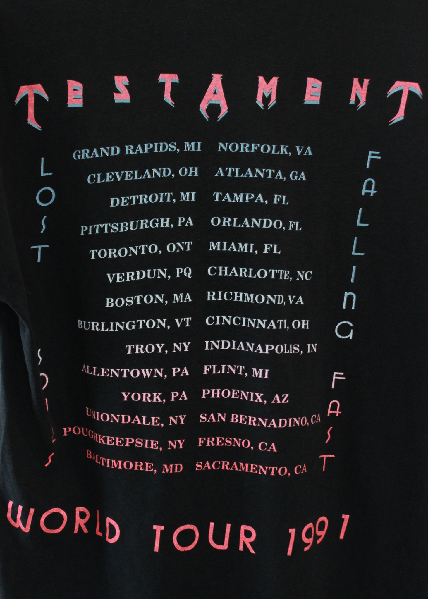 1991 ワールドツアー テスタメント T シャツ - Etsy 日本