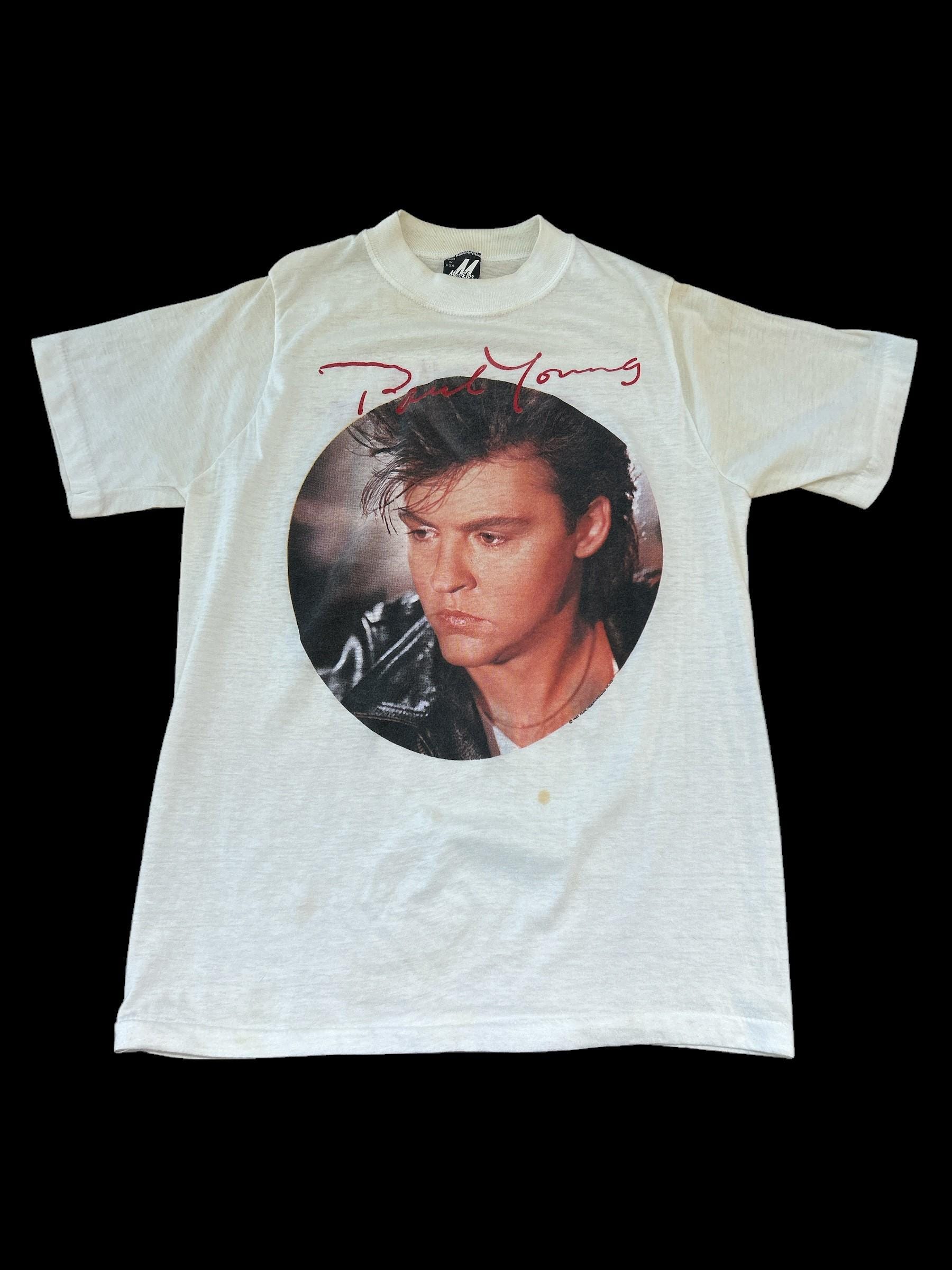 T-shirt Paul Young 1990 Other Voices Tour - Occasion En Très Bon état, Taille L, Blanc