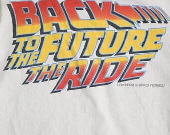 T-shirt Vintage Retour Vers Le Futur Universal Studios - Taille L, Coton Gris, Neuf Sans étiquette