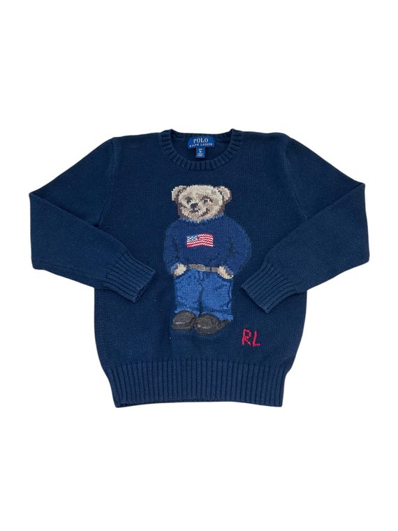 Ralph Lauren Polo Bear Kids Knit Sweater - Etsy