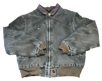 Vintage Carhartt Brown Santa Fe Embroidered Jacket J14 DKB