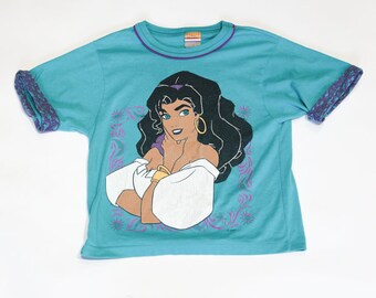 90年代ヴィンテージディズニーエスメラルダTシャツ、ノートルダムの鐘 