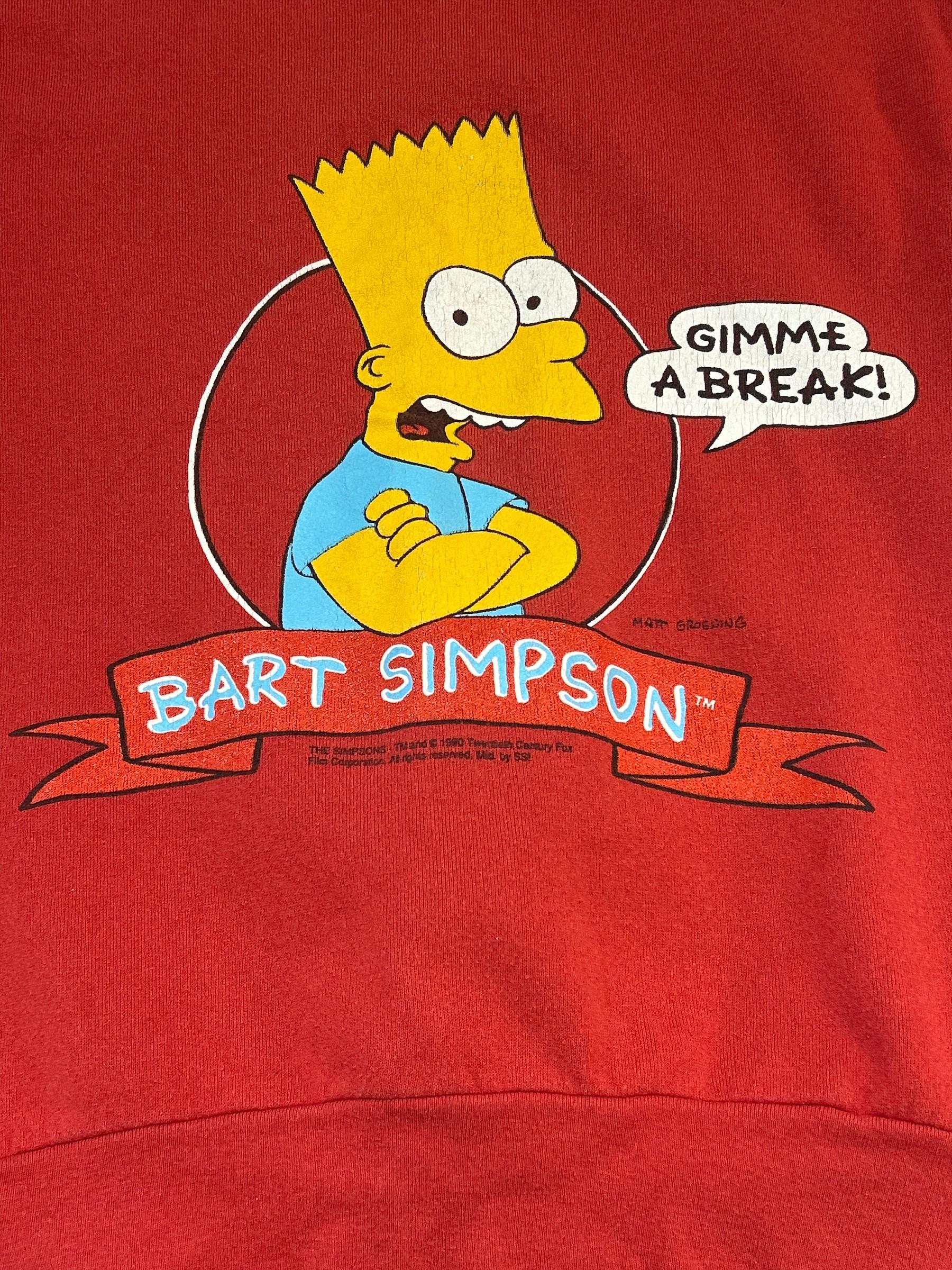 Vintage 1990 Bart Simpson “gimme a Break” Sweatshirt - Etsy