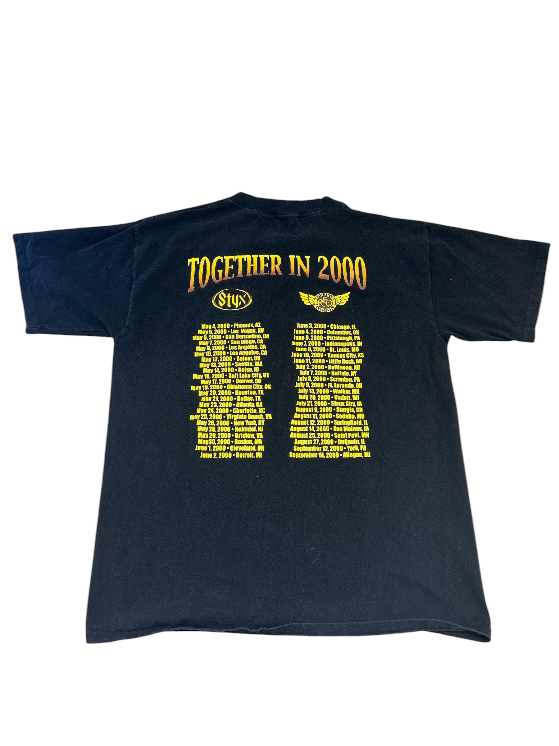 レア ビンテージ REO SPEED WAGON ベースボール Tシャツ ヴィンテージ 2000 REO スピードワゴン スティクス ツアー T シャツ