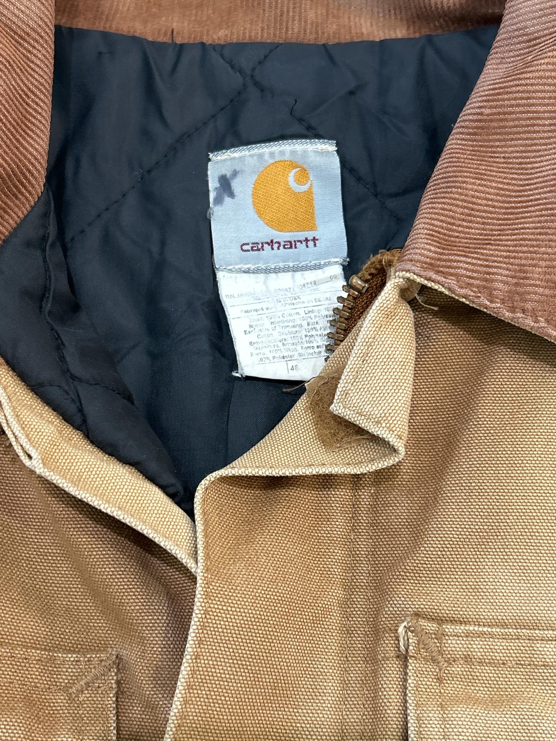Vintage Carhartt Detroit Duck Chore Coat in Tan With Nylon Quilted