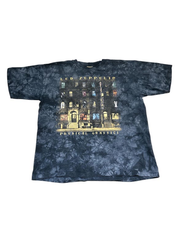 Vintage 90s Led Zeppelin Physical Graffiti Liquid Blue T-shirt - Etsy