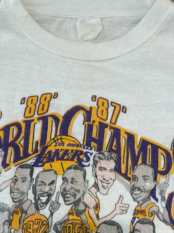 LAKERS レイカーズ　Tシャツ　ビンテージ　1988年　NBA 古着　usa ヴィンテージ 1988 ロサンゼルス レイカーズ ワールド