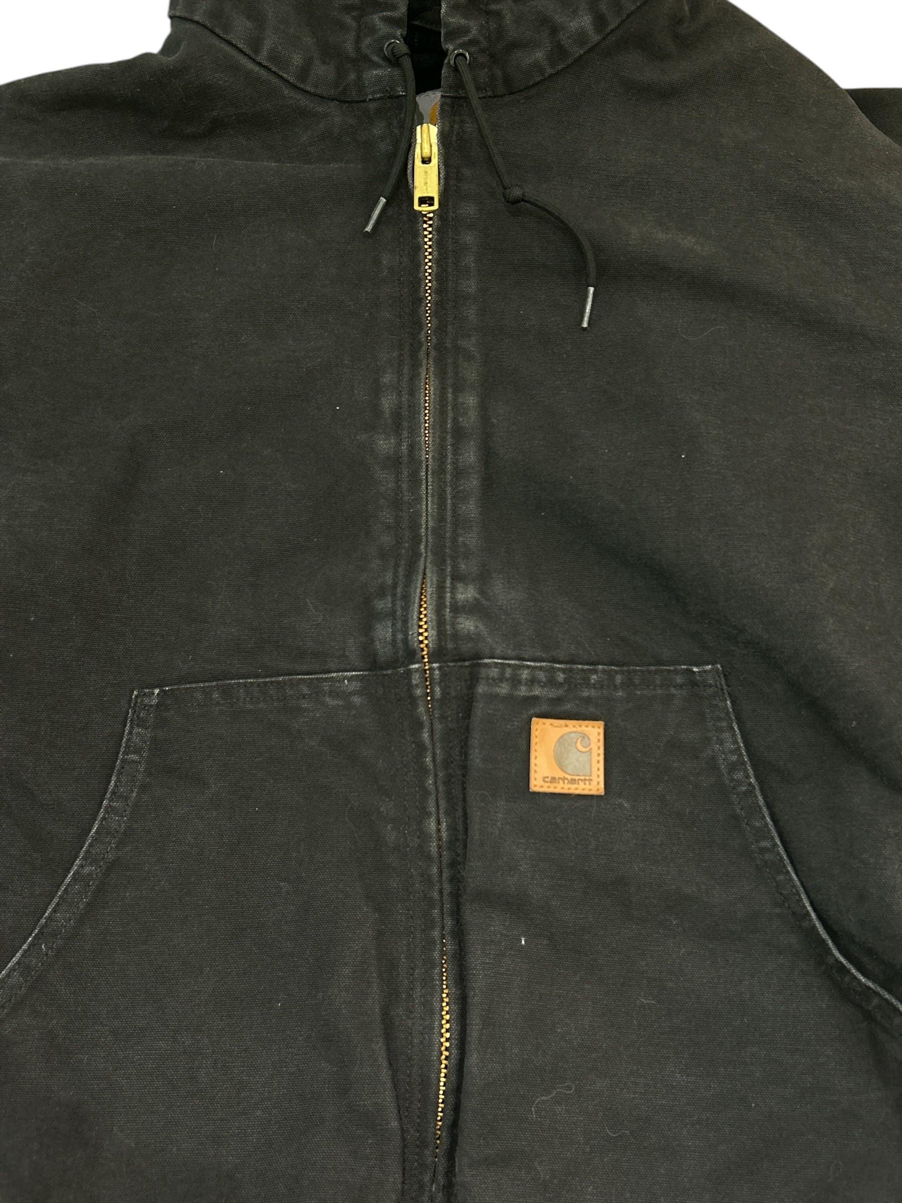 Carhartt Active Jacket Black With Quilted Lining - Etsy